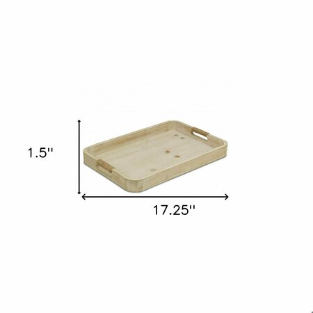 Homeroots Natural White Curved Wood Tray 401780